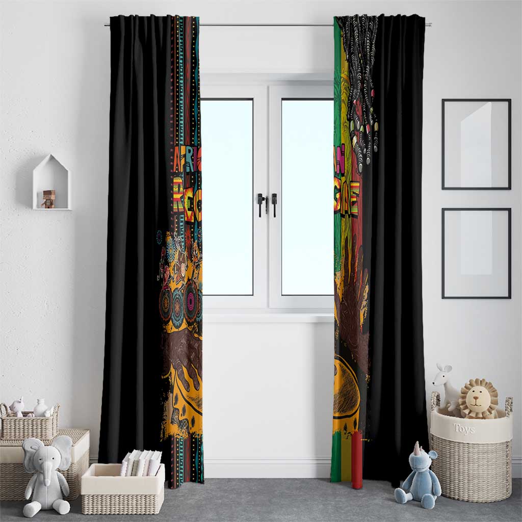 Afro-Caribbean Window Curtain African and Reggae Art Music - Wonder Print Shop
