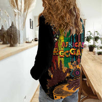 Afro-Caribbean Women Casual Shirt African and Reggae Art Music - Wonder Print Shop