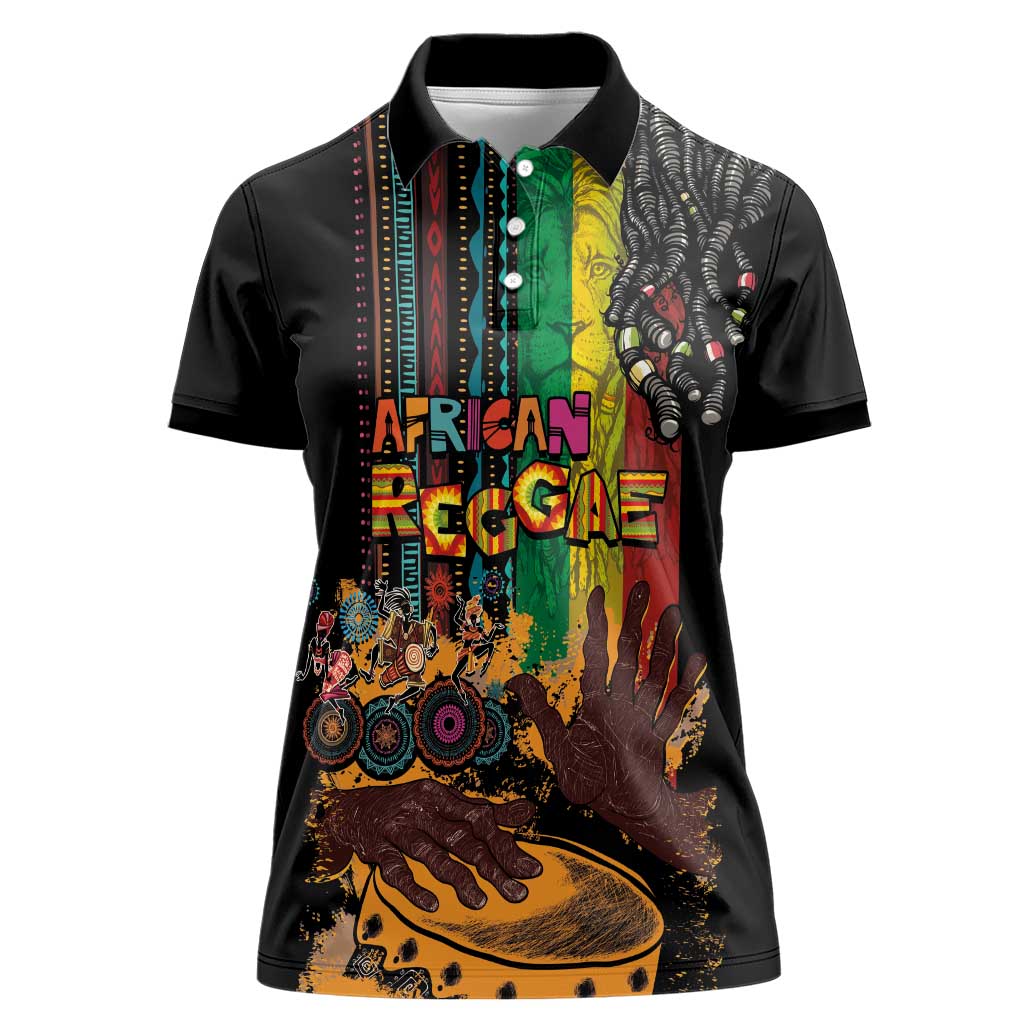 Afro-Caribbean Women Polo Shirt African and Reggae Art Music - Wonder Print Shop