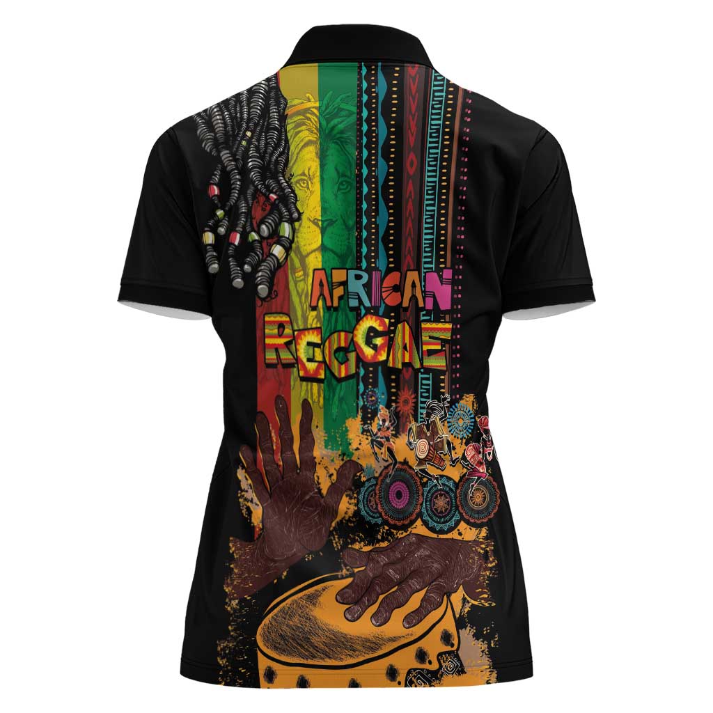 Afro-Caribbean Women Polo Shirt African and Reggae Art Music - Wonder Print Shop