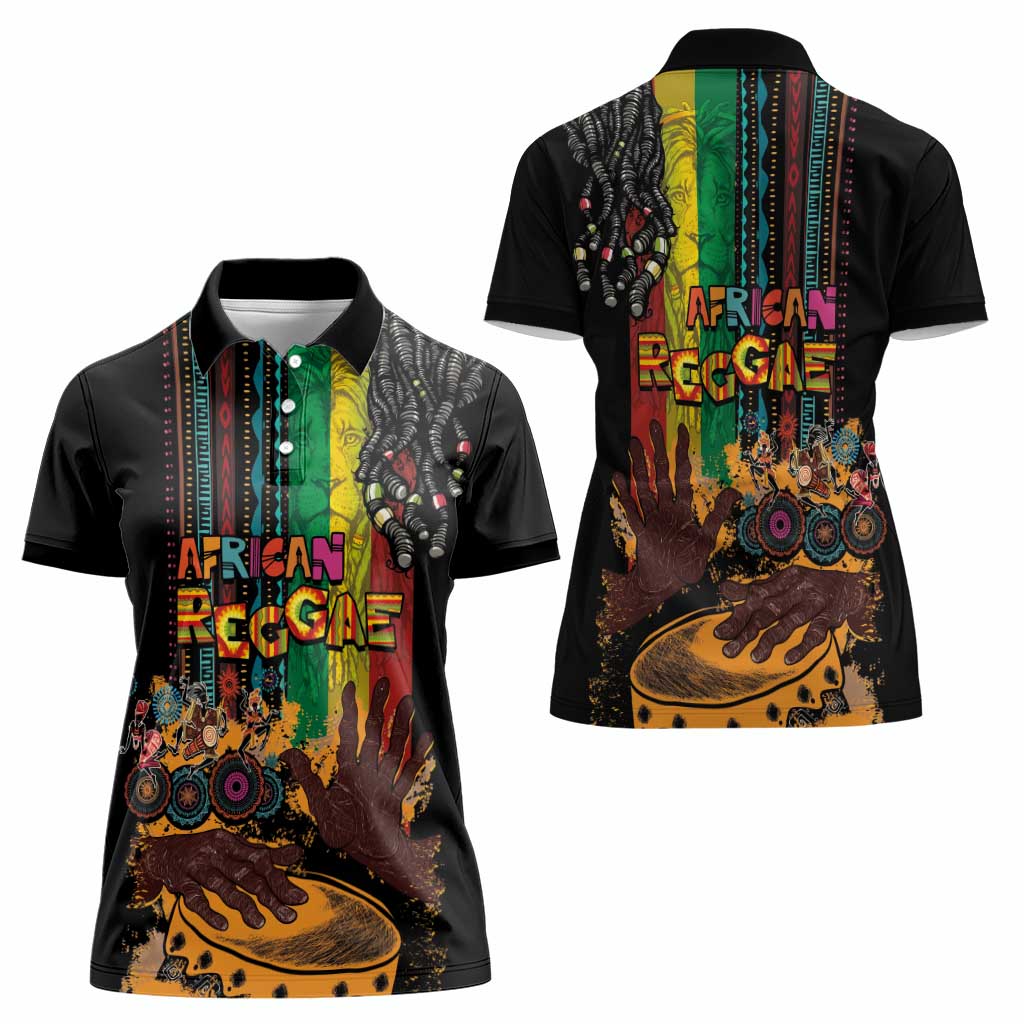 Afro-Caribbean Women Polo Shirt African and Reggae Art Music - Wonder Print Shop