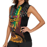 Afro-Caribbean Women Sleeveless Polo Shirt African and Reggae Art Music - Wonder Print Shop