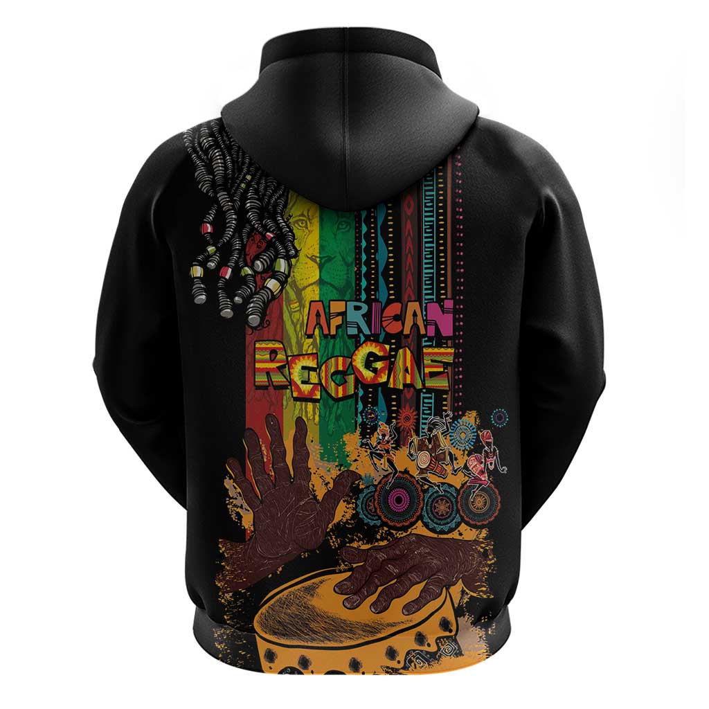 Afro-Caribbean Zip Hoodie African and Reggae Art Music - Wonder Print Shop