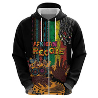 Afro-Caribbean Zip Hoodie African and Reggae Art Music - Wonder Print Shop