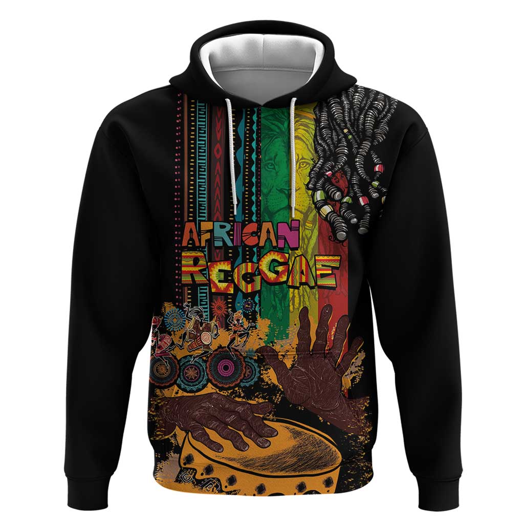 Afro-Caribbean Zip Hoodie African and Reggae Art Music - Wonder Print Shop