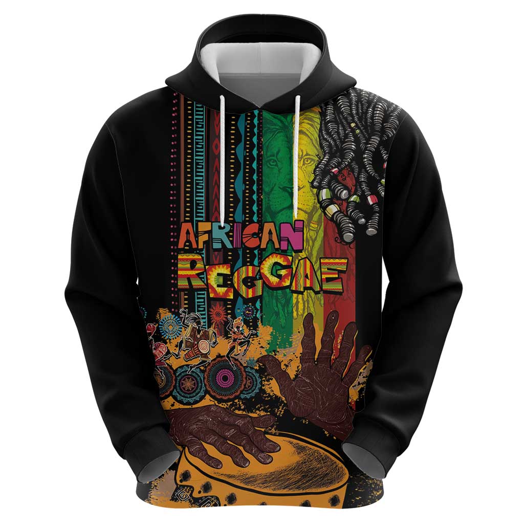 Afro-Caribbean Zip Hoodie African and Reggae Art Music - Wonder Print Shop