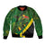 Jamaica Independence Day Bomber Jacket Swallow-tail Hummingbird Tropical Plants and National Flag - Wonder Print Shop