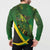 Jamaica Independence Day Button Sweatshirt Swallow-tail Hummingbird Tropical Plants and National Flag - Wonder Print Shop