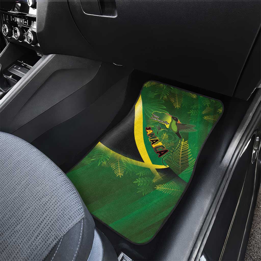 Jamaica Independence Day Car Mats Swallow-tail Hummingbird Tropical Plants and National Flag - Wonder Print Shop