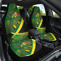 Jamaica Independence Day Car Seat Cover Swallow-tail Hummingbird Tropical Plants and National Flag - Wonder Print Shop