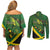 Jamaica Independence Day Couples Matching Off Shoulder Short Dress and Long Sleeve Button Shirt Swallow-tail Hummingbird Tropical Plants and National Flag - Wonder Print Shop