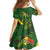 Jamaica Independence Day Family Matching Off The Shoulder Long Sleeve Dress and Hawaiian Shirt Swallow-tail Hummingbird Tropical Plants and National Flag - Wonder Print Shop