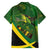 Jamaica Independence Day Family Matching Off The Shoulder Long Sleeve Dress and Hawaiian Shirt Swallow-tail Hummingbird Tropical Plants and National Flag - Wonder Print Shop