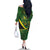 Jamaica Independence Day Family Matching Off The Shoulder Long Sleeve Dress and Hawaiian Shirt Swallow-tail Hummingbird Tropical Plants and National Flag - Wonder Print Shop