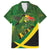 Jamaica Independence Day Family Matching Off Shoulder Short Dress and Hawaiian Shirt Swallow-tail Hummingbird Tropical Plants and National Flag - Wonder Print Shop