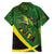 Jamaica Independence Day Family Matching Off Shoulder Short Dress and Hawaiian Shirt Swallow-tail Hummingbird Tropical Plants and National Flag - Wonder Print Shop