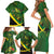 Jamaica Independence Day Family Matching Short Sleeve Bodycon Dress and Hawaiian Shirt Swallow-tail Hummingbird Tropical Plants and National Flag - Wonder Print Shop