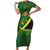 Jamaica Independence Day Family Matching Short Sleeve Bodycon Dress and Hawaiian Shirt Swallow-tail Hummingbird Tropical Plants and National Flag - Wonder Print Shop