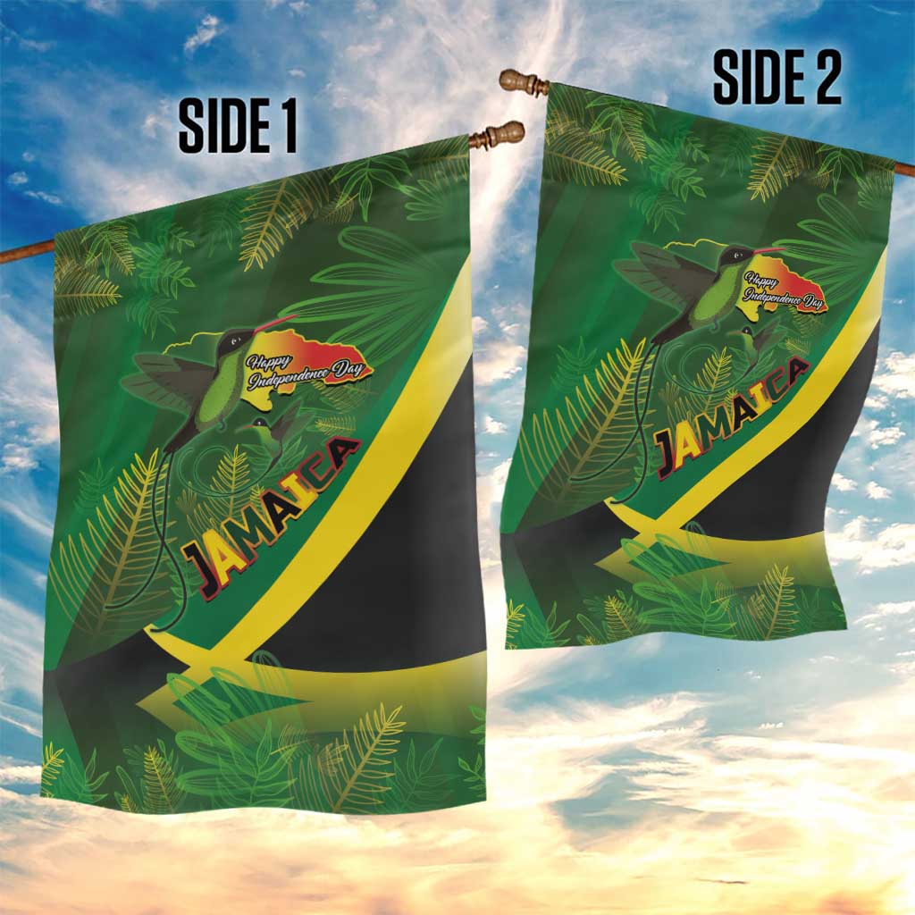 Jamaica Independence Day Garden Flag Swallow-tail Hummingbird Tropical Plants and National Flag - Wonder Print Shop