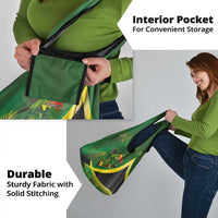 Jamaica Independence Day Grocery Bag Swallow-tail Hummingbird Tropical Plants and National Flag - Wonder Print Shop