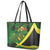 Jamaica Independence Day Leather Tote Bag Swallow-tail Hummingbird Tropical Plants and National Flag - Wonder Print Shop