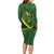 Jamaica Independence Day Long Sleeve Bodycon Dress Swallow-tail Hummingbird Tropical Plants and National Flag - Wonder Print Shop