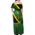 Jamaica Independence Day Off Shoulder Maxi Dress Swallow-tail Hummingbird Tropical Plants and National Flag - Wonder Print Shop