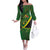 Jamaica Independence Day Off The Shoulder Long Sleeve Dress Swallow-tail Hummingbird Tropical Plants and National Flag - Wonder Print Shop