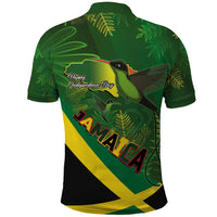 Jamaica Independence Day Polo Shirt Swallow-tail Hummingbird Tropical Plants and National Flag - Wonder Print Shop