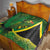 Jamaica Independence Day Quilt Swallow-tail Hummingbird Tropical Plants and National Flag - Wonder Print Shop
