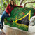 Jamaica Independence Day Quilt Swallow-tail Hummingbird Tropical Plants and National Flag - Wonder Print Shop