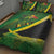 Jamaica Independence Day Quilt Bed Set Swallow-tail Hummingbird Tropical Plants and National Flag - Wonder Print Shop