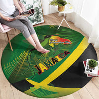 Jamaica Independence Day Round Carpet Swallow-tail Hummingbird Tropical Plants and National Flag - Wonder Print Shop
