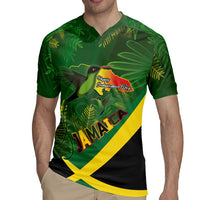 Jamaica Independence Day Rugby Jersey Swallow-tail Hummingbird Tropical Plants and National Flag - Wonder Print Shop