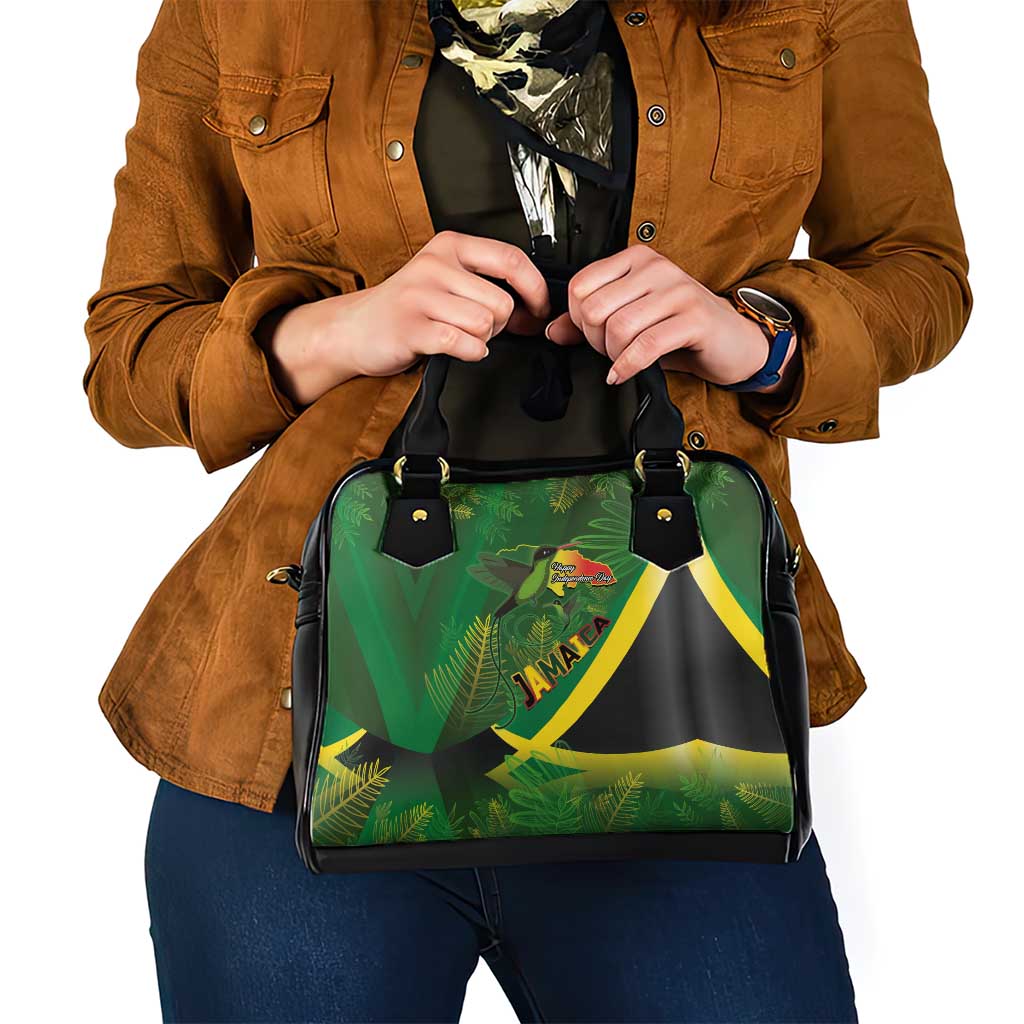 Jamaica Independence Day Shoulder Handbag Swallow-tail Hummingbird Tropical Plants and National Flag - Wonder Print Shop