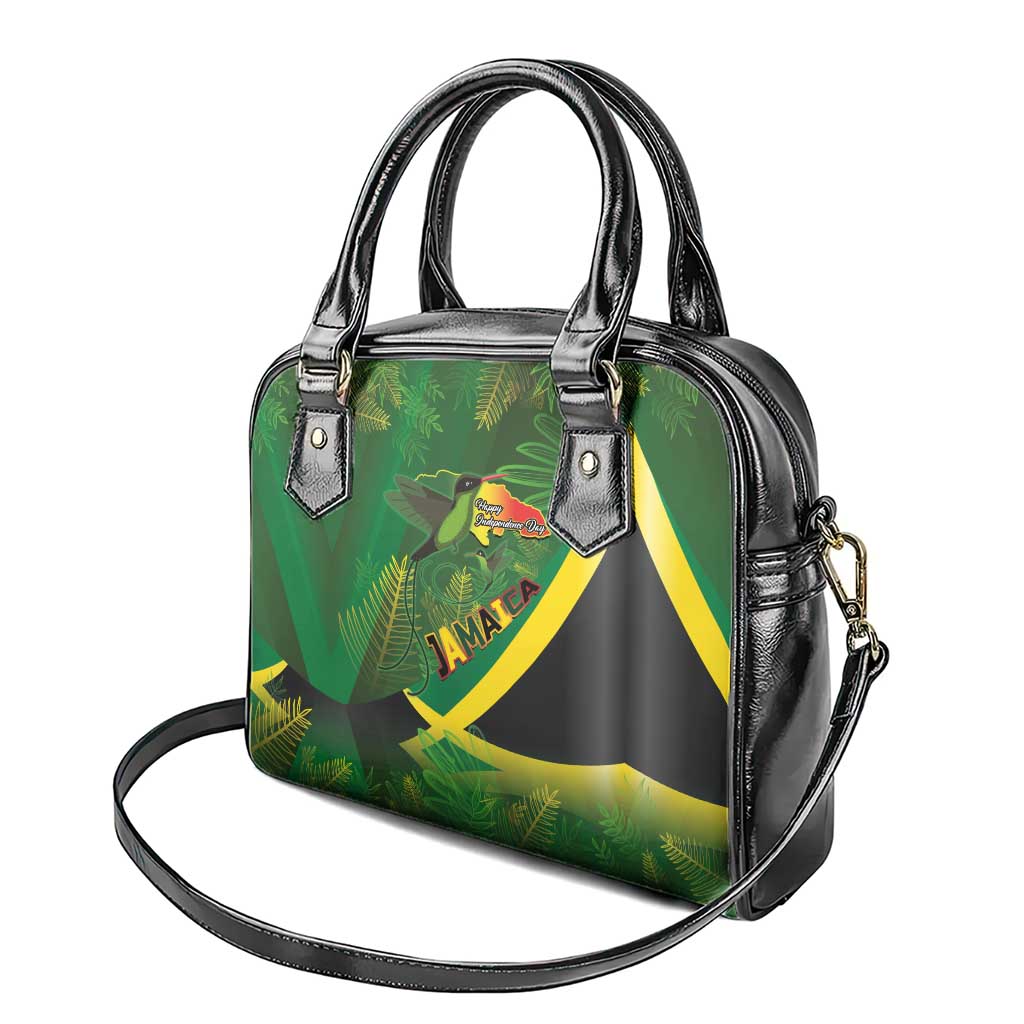 Jamaica Independence Day Shoulder Handbag Swallow-tail Hummingbird Tropical Plants and National Flag - Wonder Print Shop