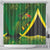 Jamaica Independence Day Shower Curtain Swallow-tail Hummingbird Tropical Plants and National Flag - Wonder Print Shop