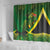 Jamaica Independence Day Shower Curtain Swallow-tail Hummingbird Tropical Plants and National Flag - Wonder Print Shop