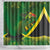 Jamaica Independence Day Shower Curtain Swallow-tail Hummingbird Tropical Plants and National Flag - Wonder Print Shop