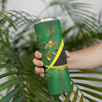 Jamaica Independence Day Skinny Tumbler Swallow-tail Hummingbird Tropical Plants and National Flag - Wonder Print Shop