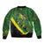 Jamaica Independence Day Sleeve Zip Bomber Jacket Swallow-tail Hummingbird Tropical Plants and National Flag - Wonder Print Shop