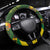 Jamaica Independence Day Steering Wheel Cover Swallow-tail Hummingbird Tropical Plants and National Flag - Wonder Print Shop