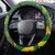 Jamaica Independence Day Steering Wheel Cover Swallow-tail Hummingbird Tropical Plants and National Flag - Wonder Print Shop