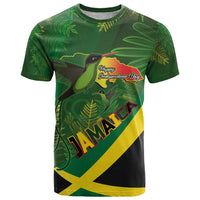Jamaica Independence Day T Shirt Swallow-tail Hummingbird Tropical Plants and National Flag - Wonder Print Shop