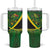 Jamaica Independence Day Tumbler With Handle Swallow-tail Hummingbird Tropical Plants and National Flag - Wonder Print Shop