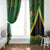 Jamaica Independence Day Window Curtain Swallow-tail Hummingbird Tropical Plants and National Flag - Wonder Print Shop