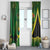 Jamaica Independence Day Window Curtain Swallow-tail Hummingbird Tropical Plants and National Flag - Wonder Print Shop