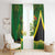 Jamaica Independence Day Window Curtain Swallow-tail Hummingbird Tropical Plants and National Flag - Wonder Print Shop