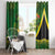 Jamaica Independence Day Window Curtain Swallow-tail Hummingbird Tropical Plants and National Flag - Wonder Print Shop