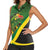 Jamaica Independence Day Women Sleeveless Polo Shirt Swallow-tail Hummingbird Tropical Plants and National Flag - Wonder Print Shop